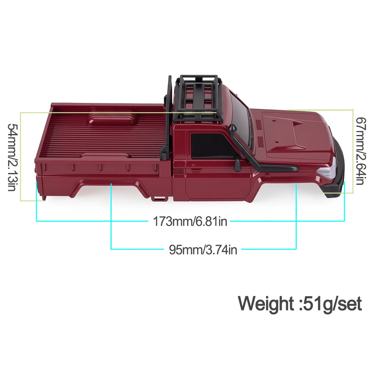LC79 Pickup Hard Body Shell for SCX30 1/30 Crawler – ABS Scale Body with Roof Rack, Direct Fit for AX302GL & C8842