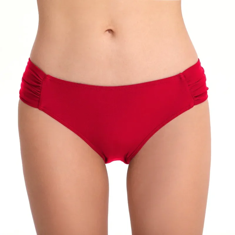 Pantalones cortos con pliegues para mujer, Shorts de baño ajustados de cintura media, de colores sólidos, a la moda, informales, para playa, novedad