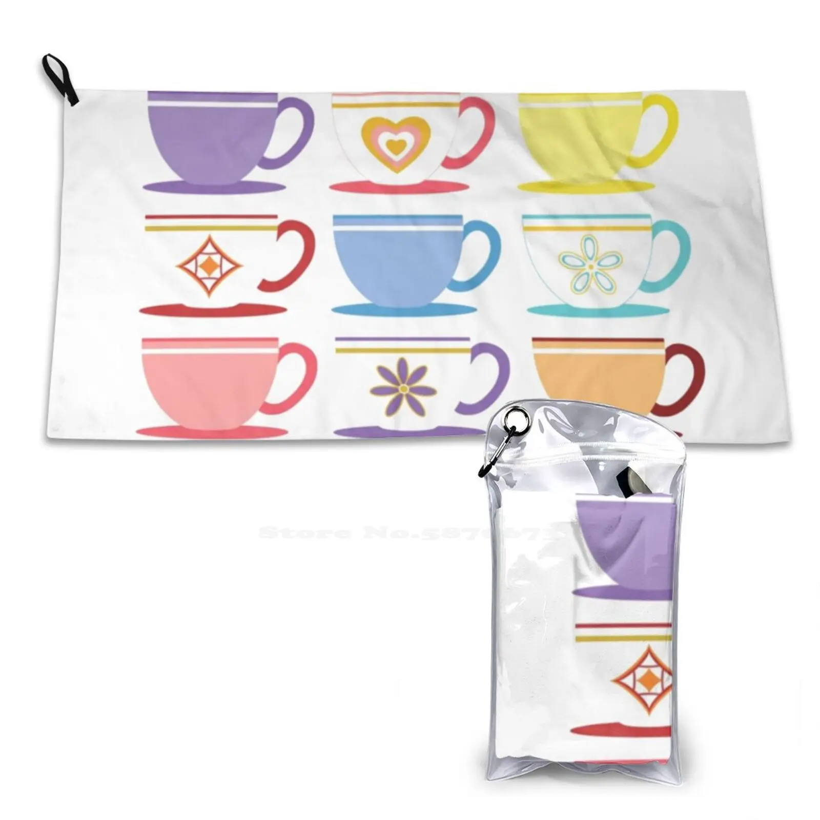 Mad Tea Party-Tea Time Soft Bath Towel Washcloth Outdoor Fantasyland Teacups Mad Tea Party Alice In