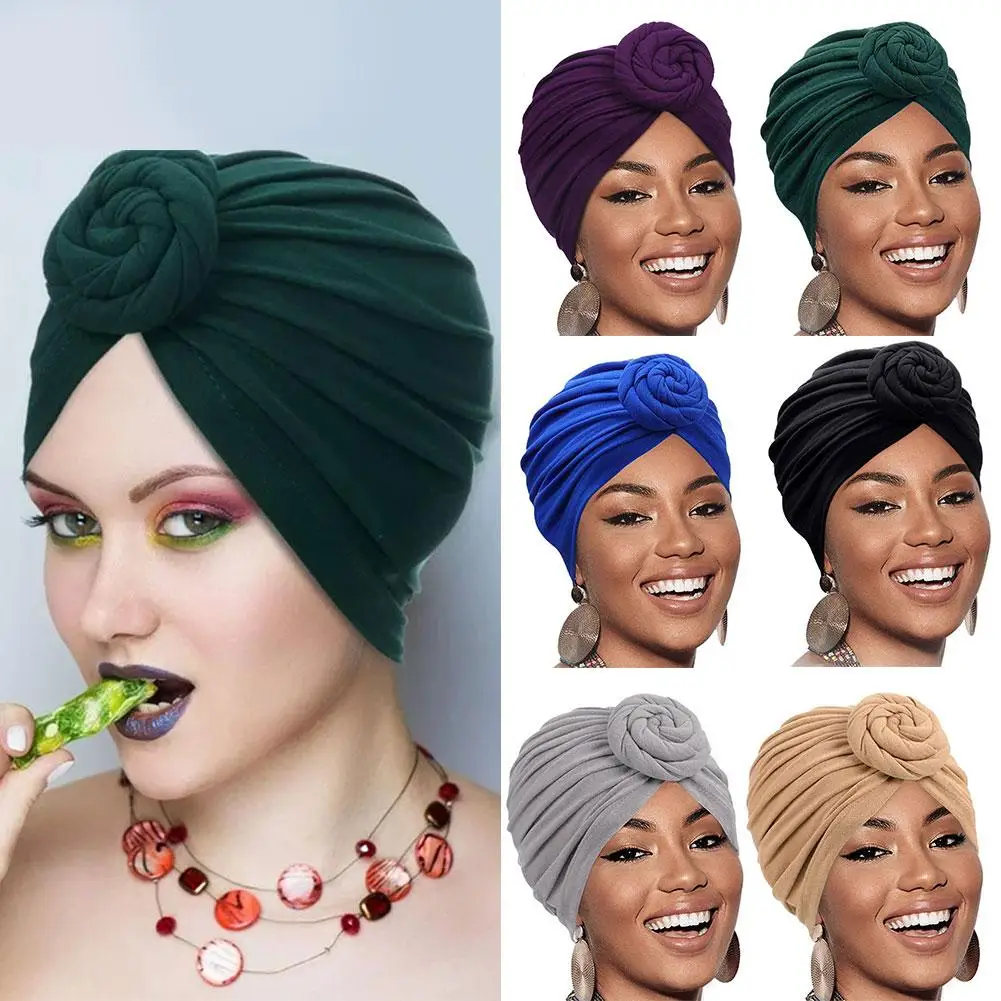 Multifunctional Velvet Elastic Headscarf Ethnic Headscarf Headcap Twist Beanie Hat Cap Cap Twist Multifunctional Bath M2R8