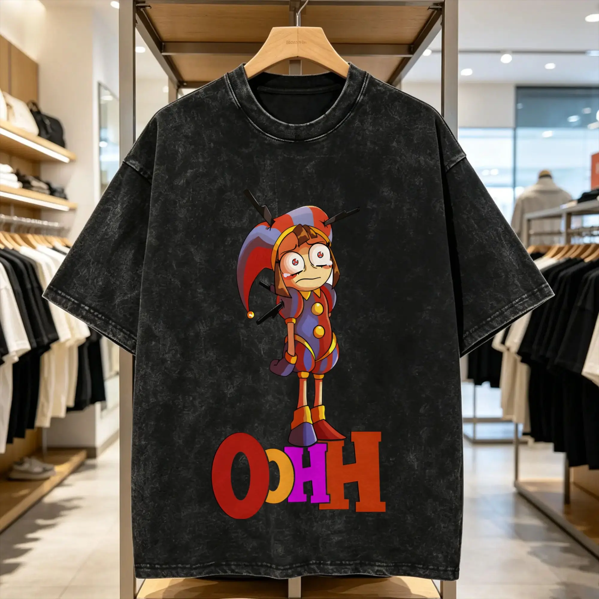 Cartoon Digatal Circus T Shirt  Trendy Cool T Shirts Short-Sleeved Vintage Tshirt Summer Casual O-Neck Big Size Tees