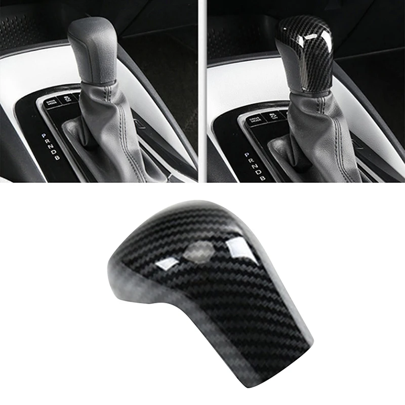 Carbon Fiber ABS Car Gear Shift Knob Cover Trim For Toyota Corolla 2019 2020 2021