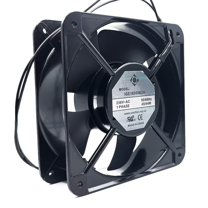 180*180*60MM IGE18060B2H 230VAC 45/44W 50/60Hz Metal Frame Large Air Volume Cooling Fan