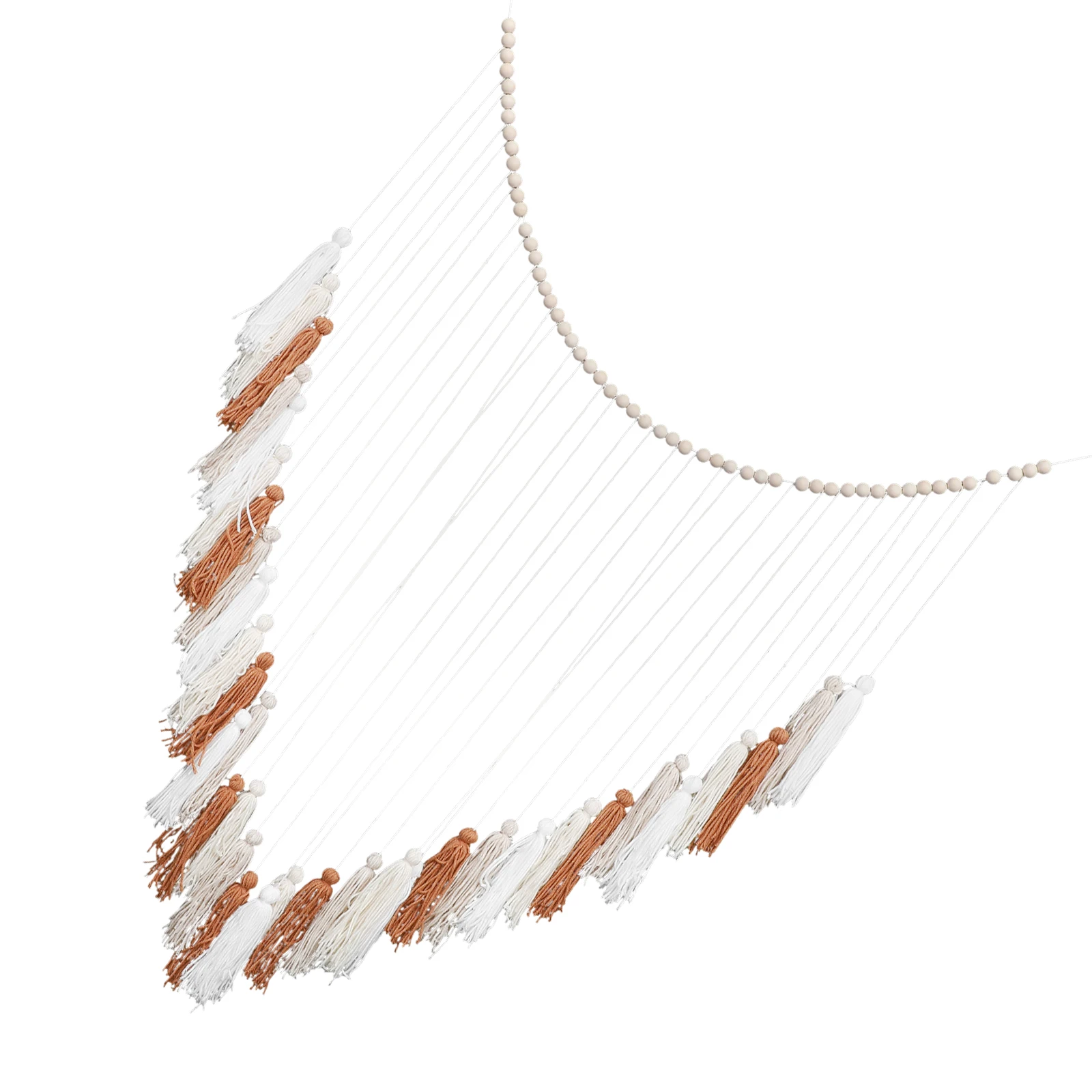 

Bohemian Wooden Bead Tassel Cotton Rope Wall Hanging Tapestry Office Hotel Decor Stylish Pendant Gift Bedroom Shop