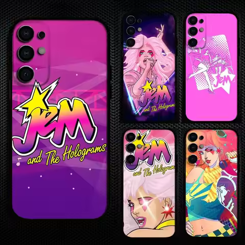 J-Jem And H-Hologram Phone Case For Samsung S25,S24,S21,S22,S23,S30,Ultra,S20,Plus,Fe,Lite,Note,10,9,5G Black Cover