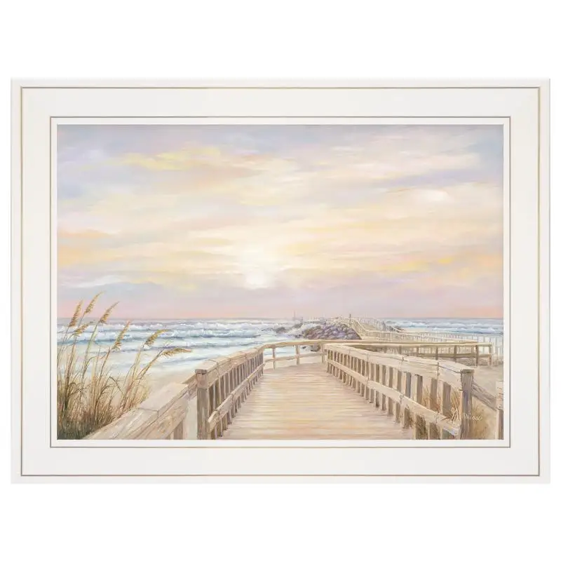 

Принт в рамке Ponce Inlet Jetty Sunrise, готовый к повестке, белая рамка