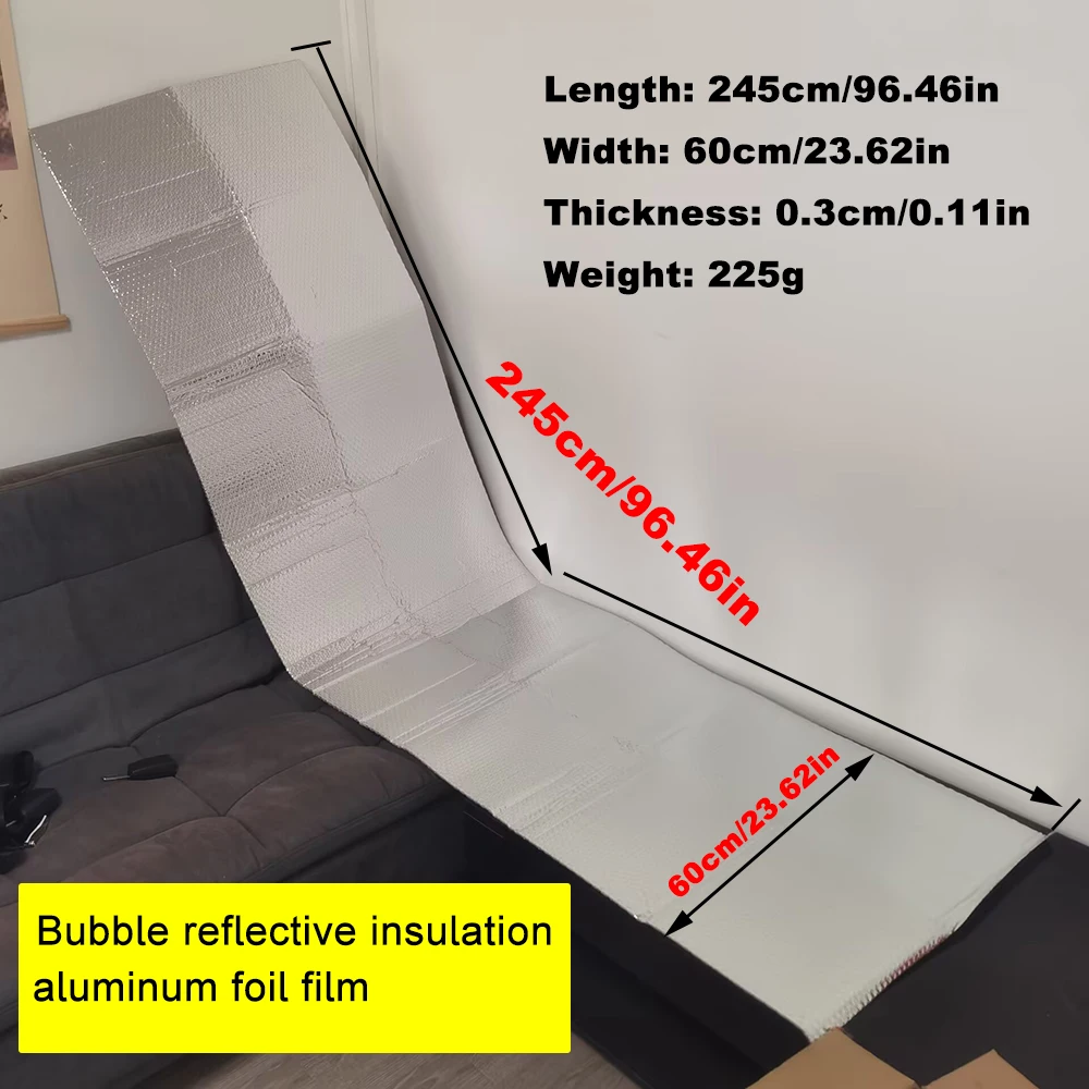 245x60 см радиатор теплоотражатель задняя фольга теплоотражающая теплоэнергосберегающая пленка Pad настенная теплоизоляционная алюминиевая пленка