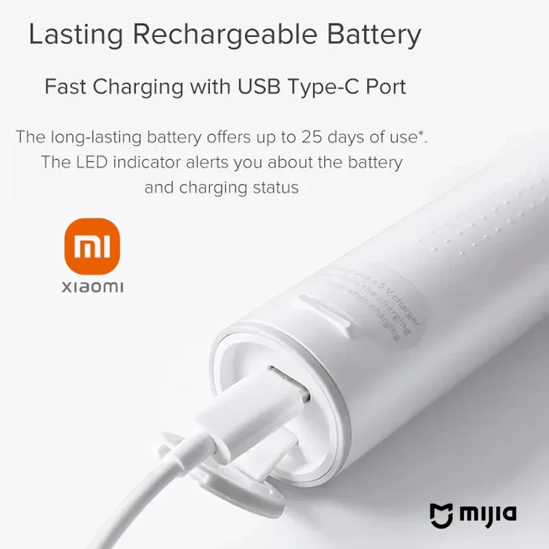 XIAOMI-cepillo de dientes eléctrico MIJIA T300, cepillo sónico inteligente, blanqueador ultrasónico, vibrador inalámbrico, limpiador de higiene bucal