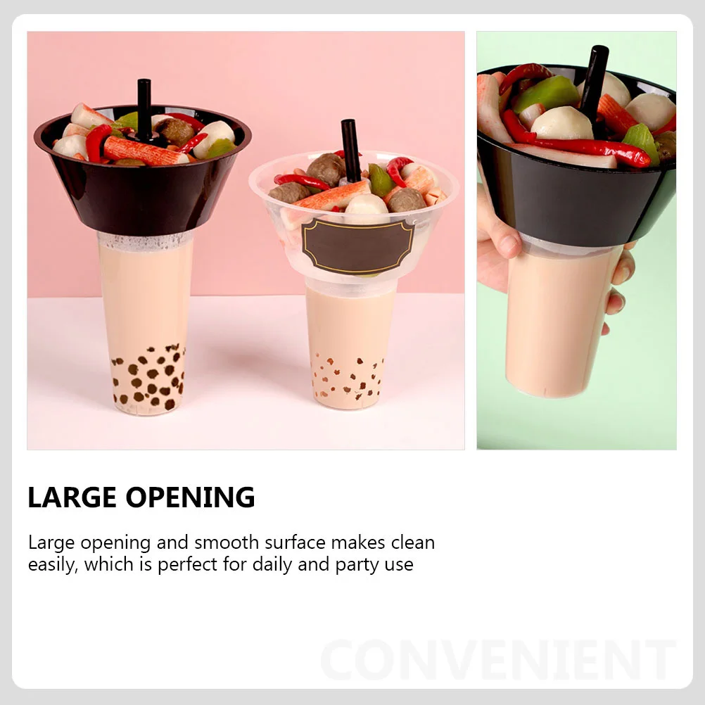 

5 Sets Popcorn Containers Drink Cup Portable Food Bowl Snack Accessory Large Capacity PP Easy Clean Daily Party Use