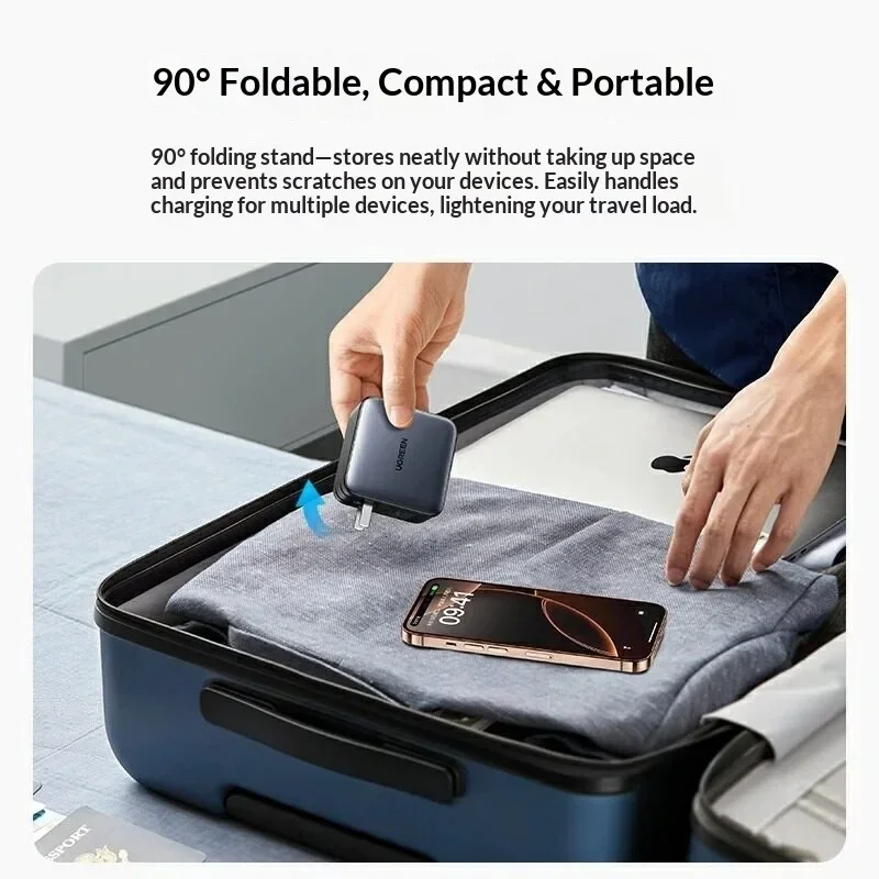 UGREEN X564 GaN Charger 100W 4 Ports 3 USB C 1 USB A Foldable Plug 100-240V Input with 1.5m USB C Cable for Laptops Phones
