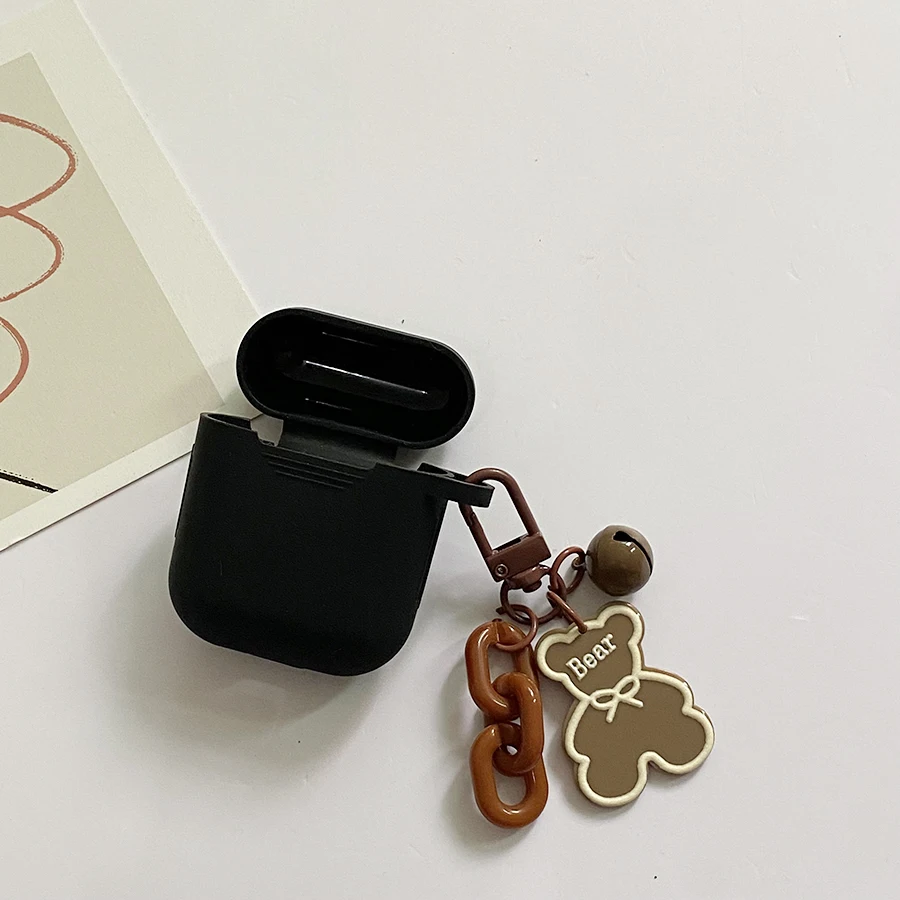 럭셔리 한국어 꽃 keychain 헤드폰 케이스 에어 포드 2 케이스 에어팟 Pro 3 케이스 플로라 keyring 실리콘 이어폰 커버