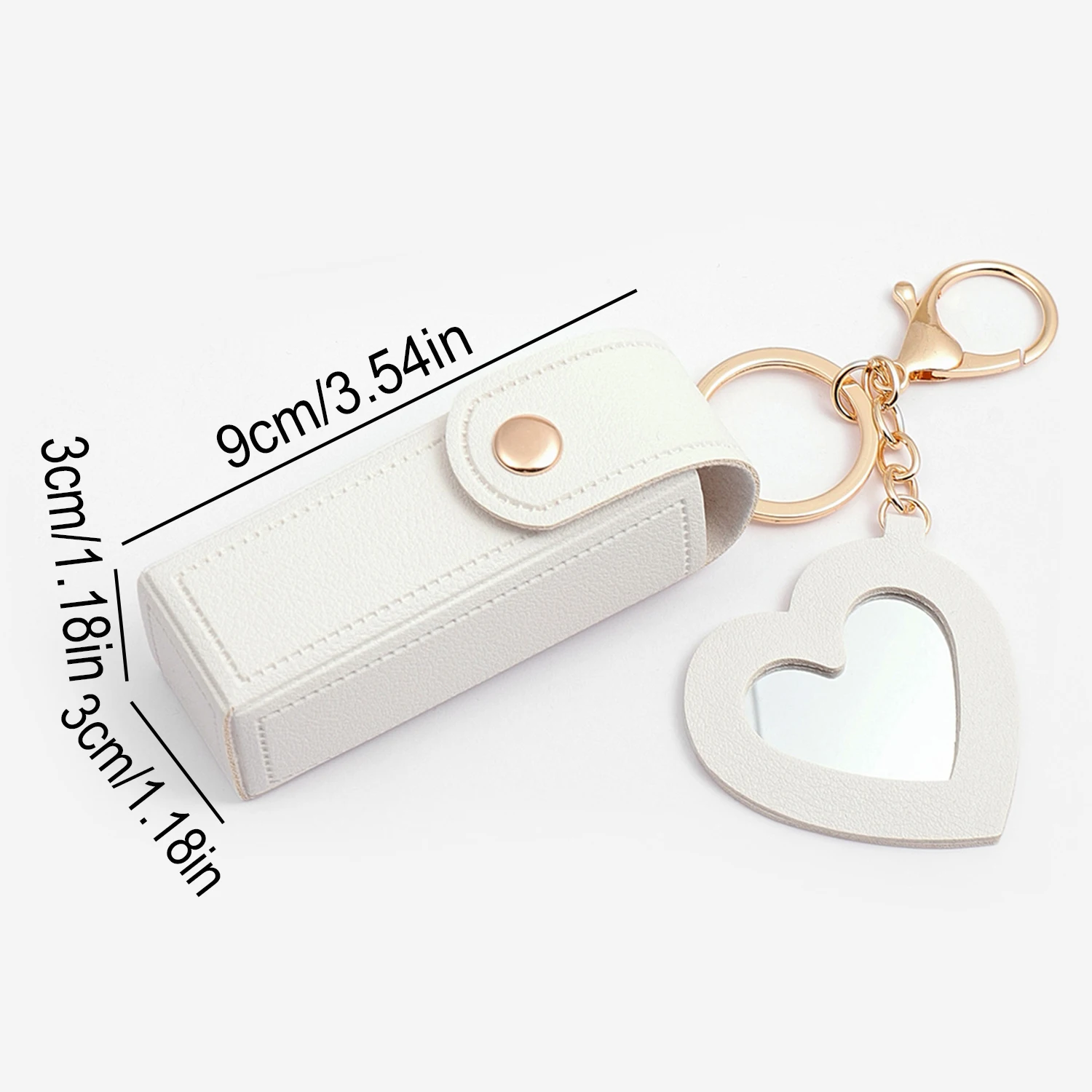 Custom Name Mini Lipstick Bag Personalized Text Keychain Makeup Mirror Girl Gift Laser Engraving PU Customized Name Coin Purse