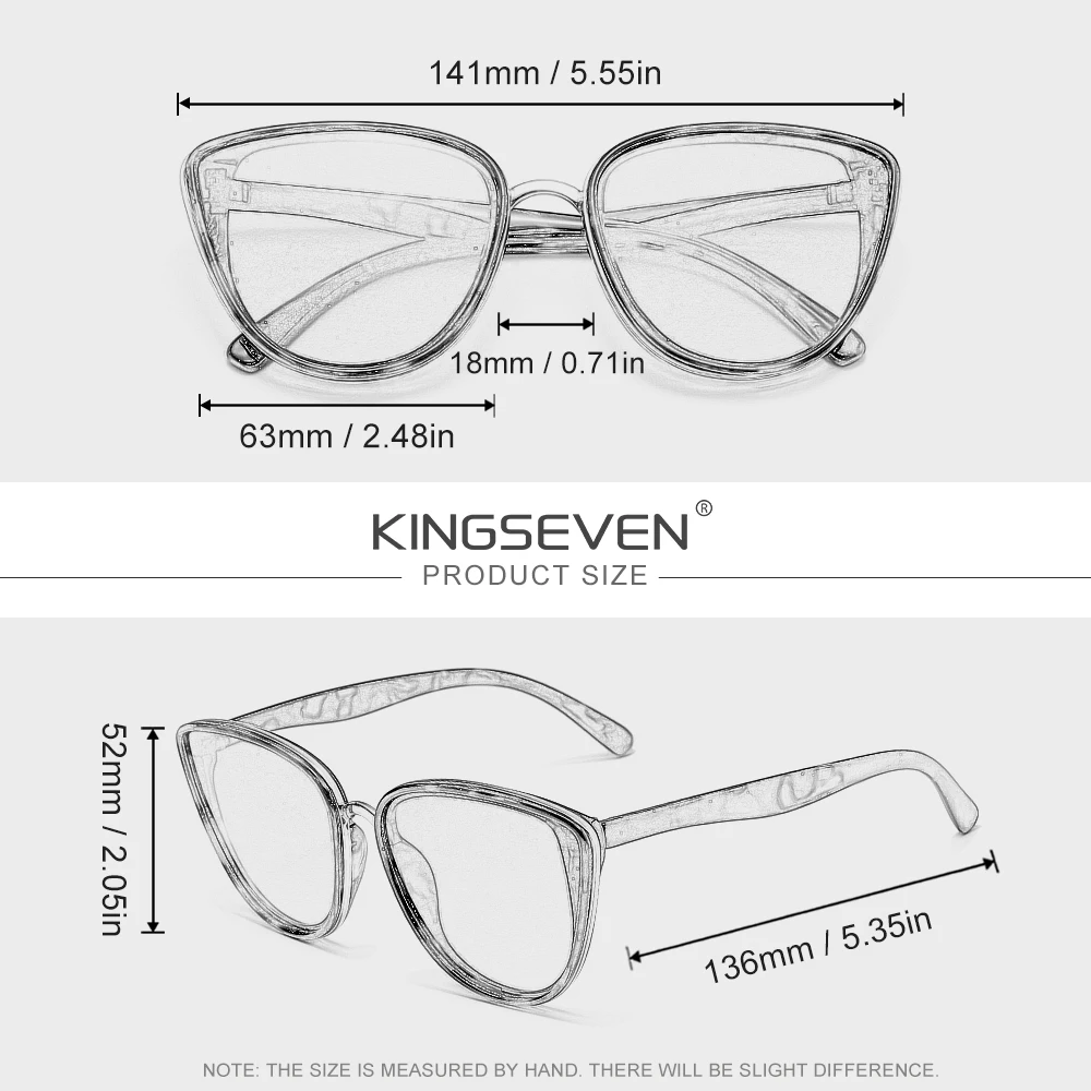 KINGSEVEN Trendige Damen-Sonnenbrille Luxuriöse Blendschutz-Fahrbrille Retro UV400 Modische Brille Damen Casual Cat-Eye-Brillengestelle – Detail 1