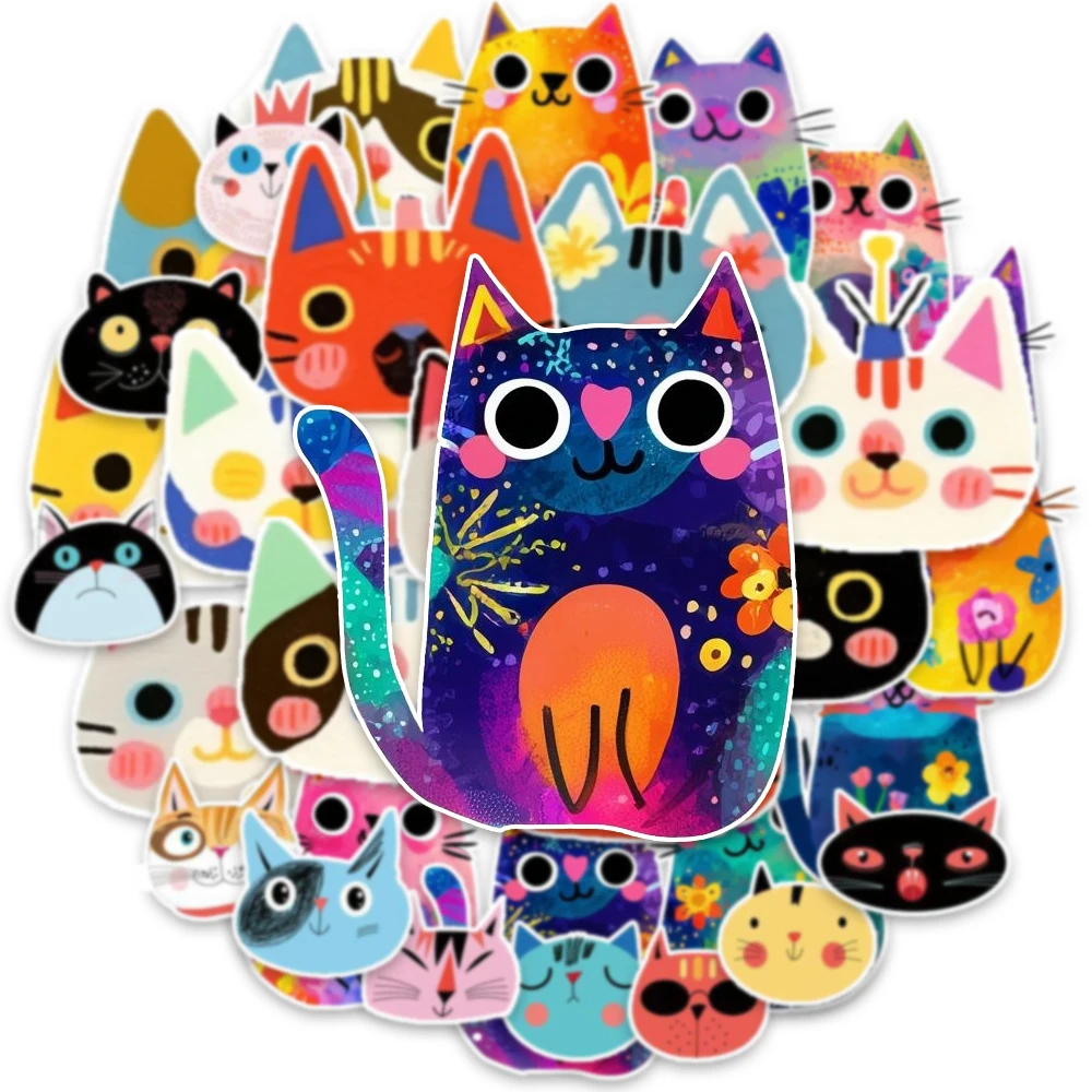 30PCS/세트 귀여운 만화 고양이 시리즈 스티커 DIY 장식 스크랩북 스케이트보드 장식 스티커 크리스마스 선물 장난감