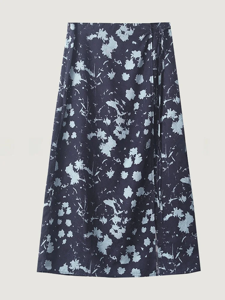 

High Waist Silk Satin Half Skirt Women's Fashion Embroidery Silk A-Line Skirt Spring Summer Seasonal Skirts