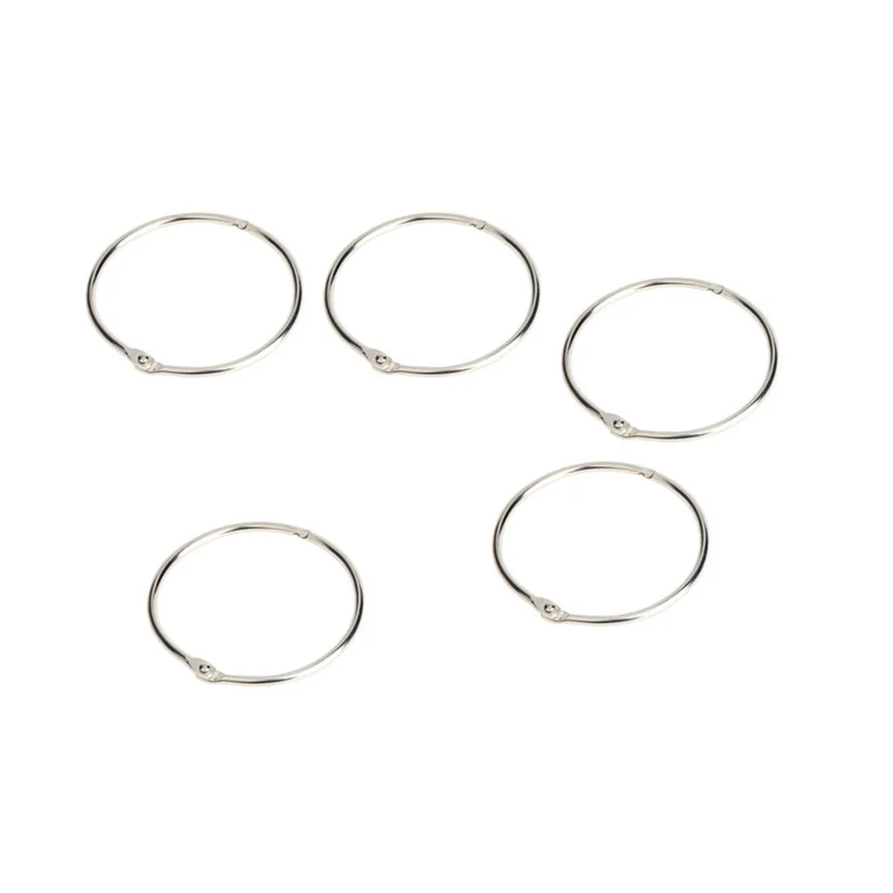 50 قطعة حلقات الكتاب الفضي خواتم الموثق المعدنية الصلب القوية للصور عينات الألبومات DIY بها بنفسك سكرابوكينغ مكتب المدرسة #6