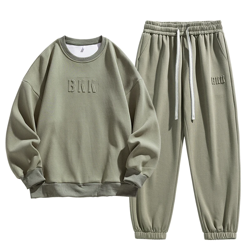 Oversized Men Hoodies Set Cotton Sweatshirts Pants 6xl 7xl 8xl Plus Size Streetwear Sportswear Tracksuit Trousers Autumn