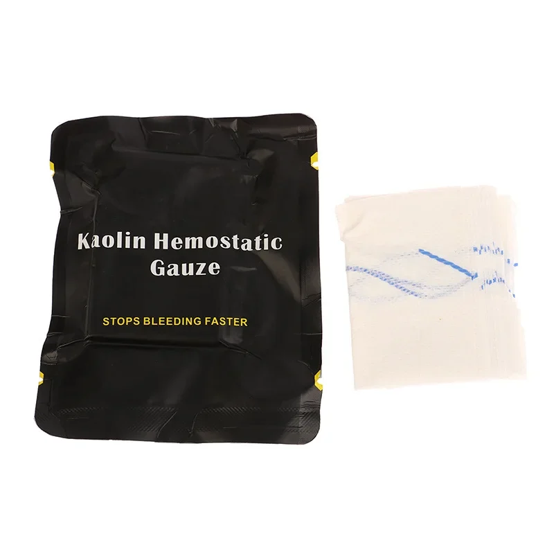 Gasa Hemostática Táctica de Caolín Comprimida para Emergencias al Aire Libre, Vendaje Fijo, Kit de Primeros Auxilios, Tratamiento de Heridas y Traumatismos