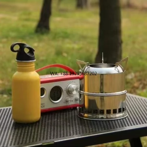 

Wholesale 14cm Stainless Steel Round Folding Portable Camping Stove 1L Capacity Cookware