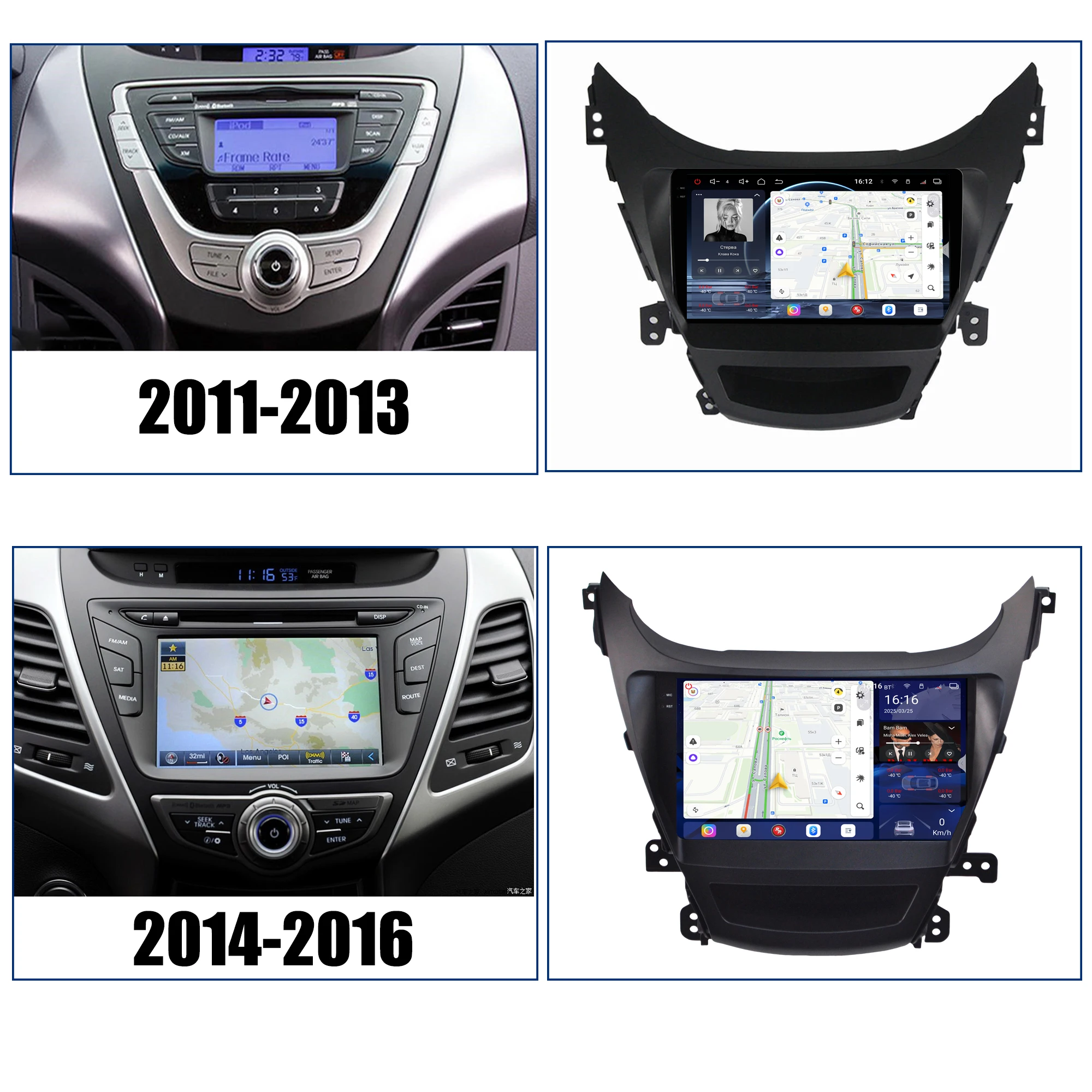 Redpower Crystal Sound 850 Pro Max  Android Car Radio Player Screen for Hyundai Elantra 2014-2016 CarPlay Bluetooth Hi-Fi