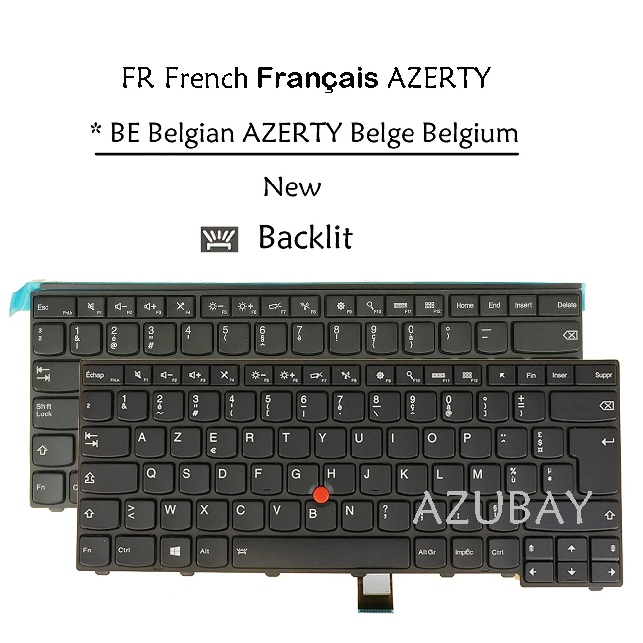 Backlit Laptop Keyboard for Lenovo 01AX316 Thinkpad L440 E431 E440 L450 L460 L470 (20J4 20J5 20JU 20JV) French Belgian AZERTY