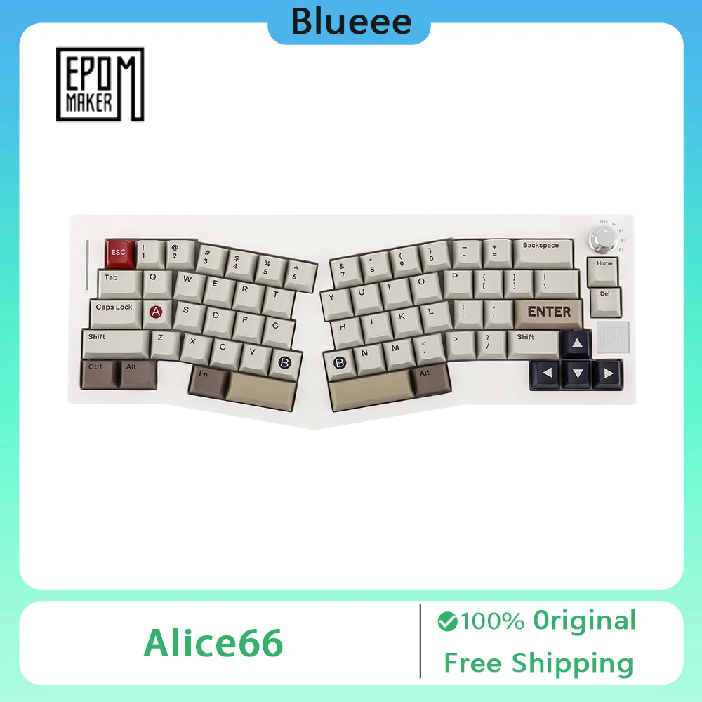 

EPOMAKER Alice66 Mechanical Keyboard Tri-mode Wireless Gasket Hot Swap Knob RGB Customized Ergonomic Keyboard PC Accessories
