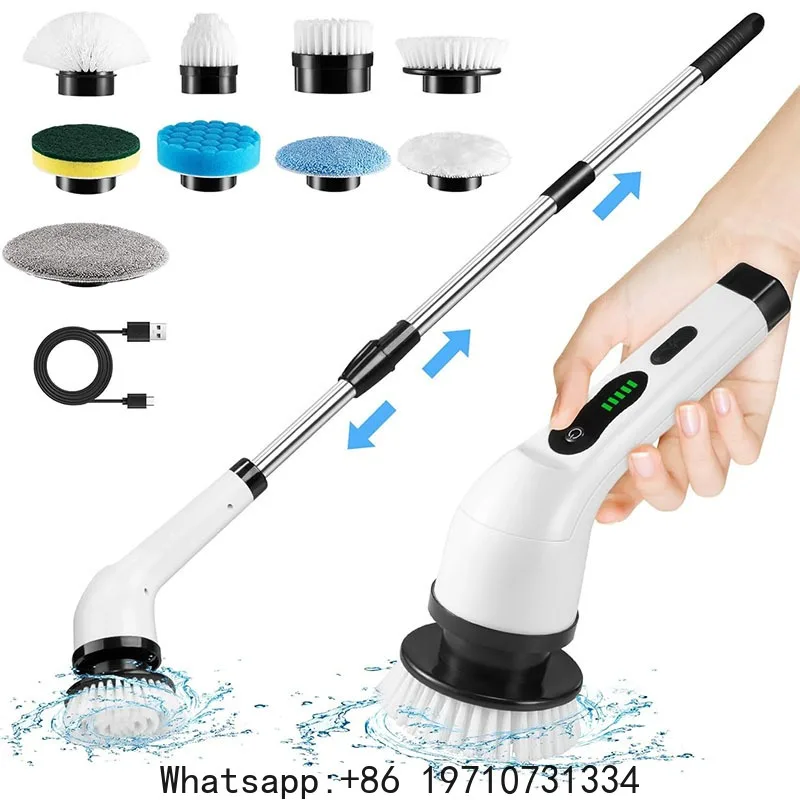 Cordless Spin Scrubber Electric Multipurpose Cleaning Brush for Kitchen Bathroom Toilet - Household Hair Brushes And Mops