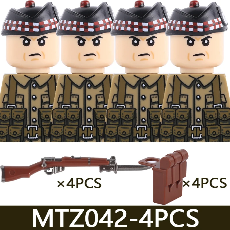 MOC Militärserie WW1 Preußische Britische Soldatenfiguren Bausteine Armee Infanterie Krieger Rucksack Zubehör Bausteine Spielzeug