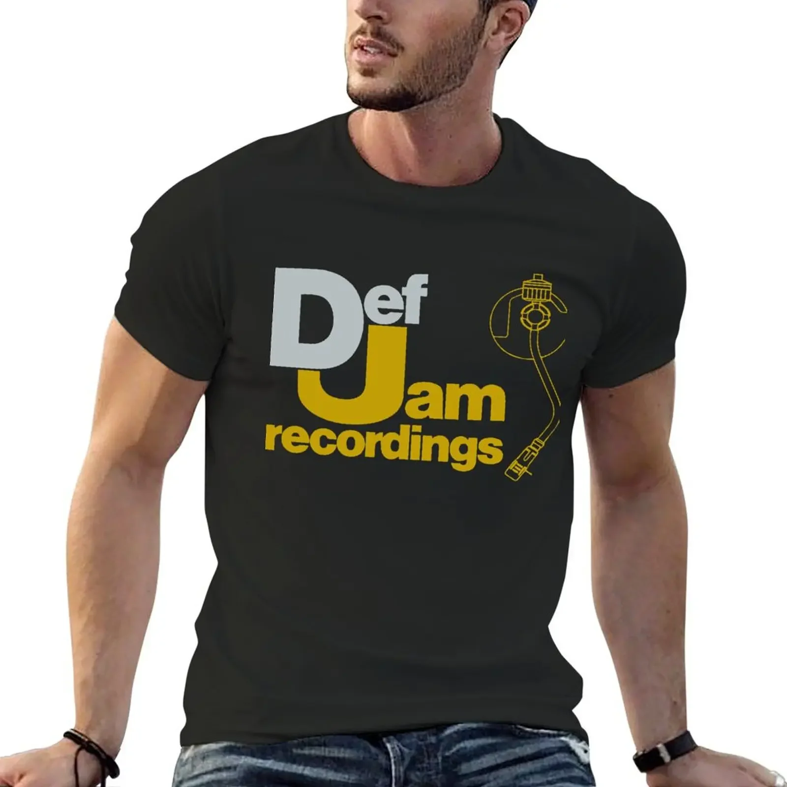 

DJ Recordings RAP Print T-Shirt vintage oversized Short sleeve tee shirts graphic black t-shirts for men