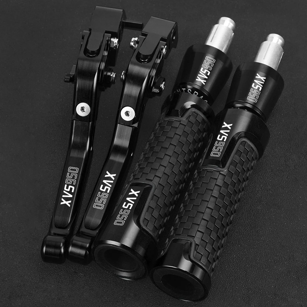 

Motorcycle Adjustable Brake Clutch Levers & 22mm Handlebar grips ends Handle For yamaha XVS950 XVS 950 2014 2015 2016 2017 2018