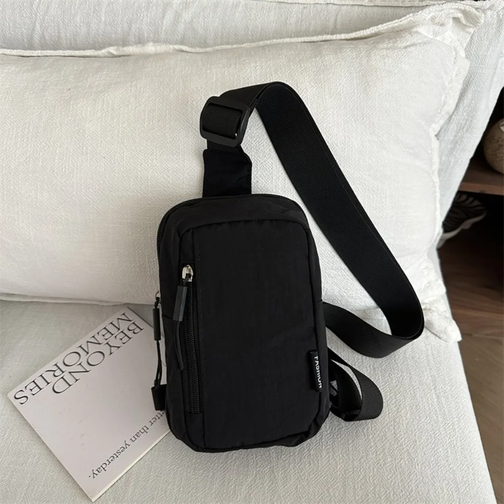 Couple Chest Bag Solid Color Shoulder Bag Adjustable Messenger Bag Phone Bag For Outdoor Travel Korean Style Sports Waist Bag