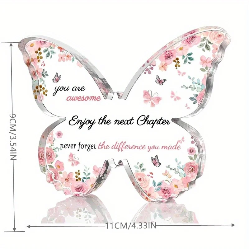 لوحة فراشة أكريليك "تقاعد سعيد" - هدية التقاعد للسيدات والزميل هدية شكرًا لك