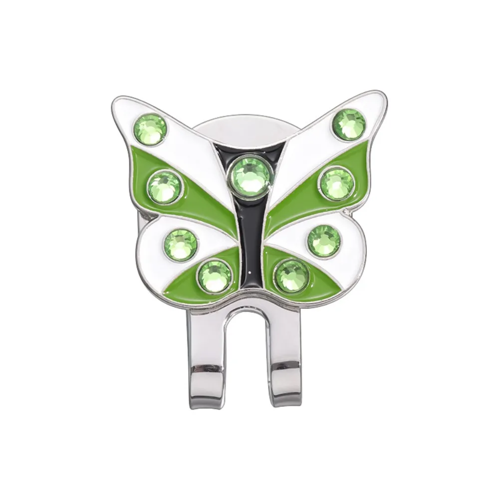 

Маркер для мяча для гольфа в форме бабочки, зажим с полями, металлический сплав, зажим для кепки для гольфа, положение мяча, декоративный маркер для шляпы для гольфа для женщин и девочек