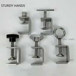 Stainless Steel C-Type Clamp Heavy Duty Desktop Clamp Hoop Adjustable Desk Fixed Holder Clip Multi-function Hardware Fasteners