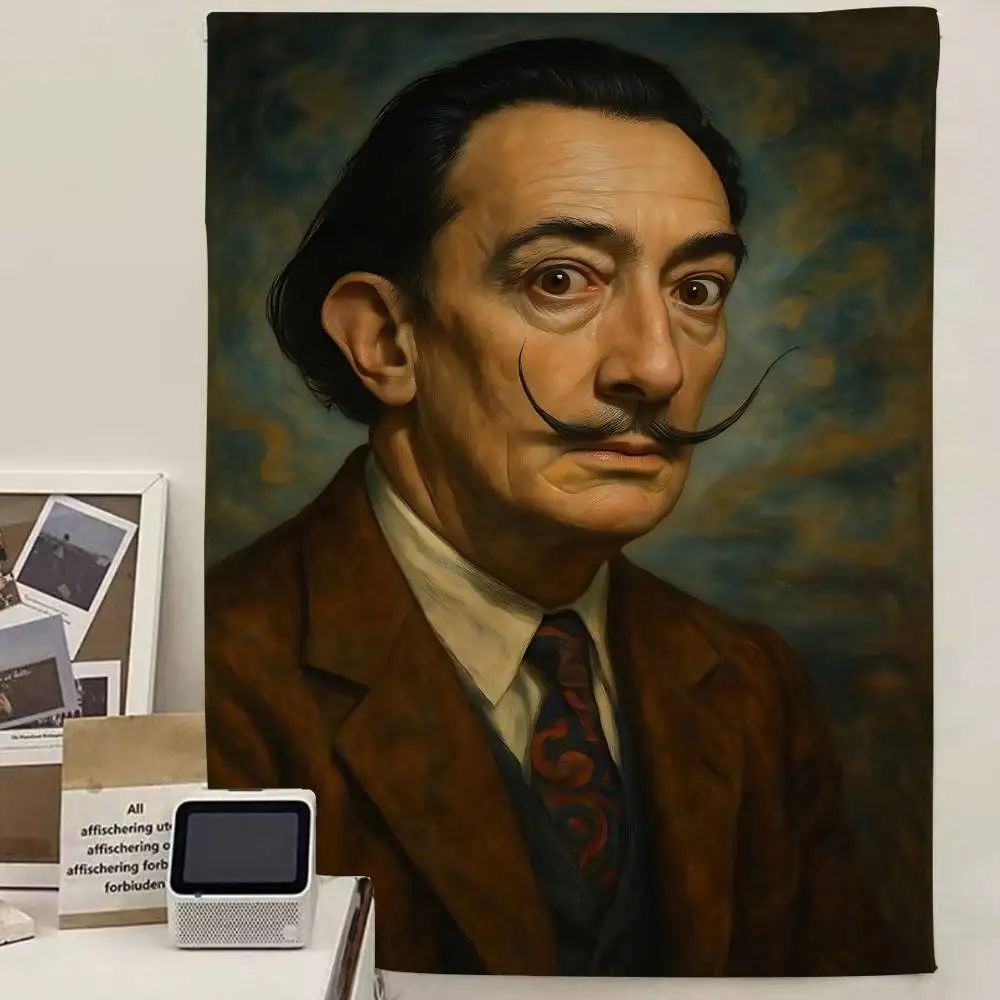 S-سالفادور دالي السريالية الفنية قماش مزخرف جداري البوهيمي جدار المفروشات ماندالا الجدار الشنق ديكور المنزل