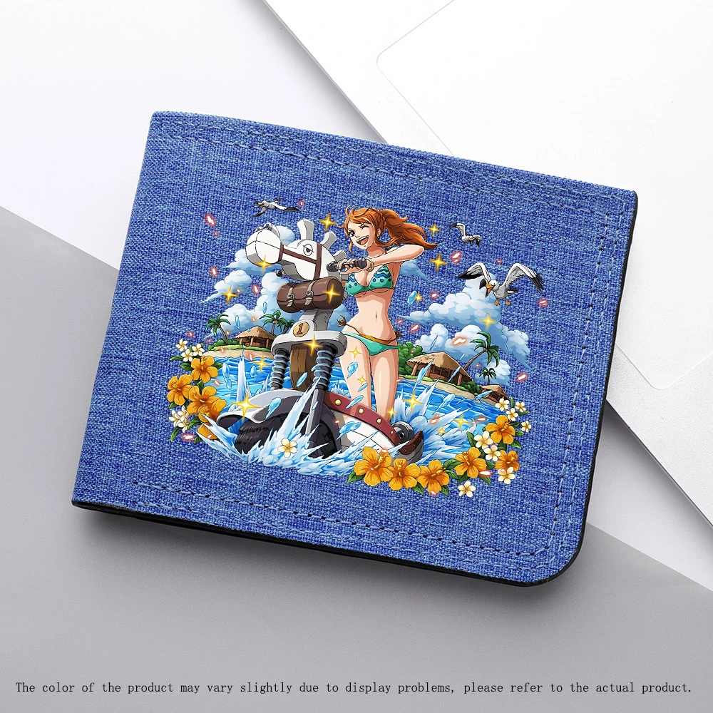 Portefeuille de périphériques d'animation une pièce, figurine d'anime Nami, court, pliable, grande capacité, porte-monnaie, porte-cartes pour hommes