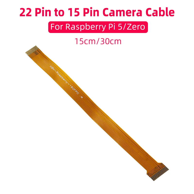 

Raspberry Pi Camera Cable 15 Pin to 22 Pin 15 CM FFC Cable for RPI 5 / Zero / Zero W /Zero 1.3