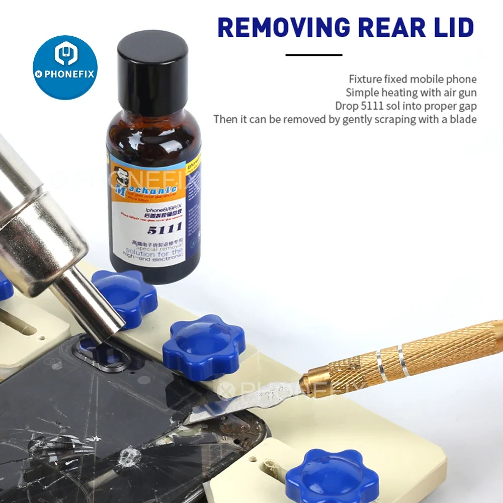 Universal Adjustable Spring Fixture Holder Back Cover Separating Clamp for iPhone 8-15PM Rear Back Cover Glass Removal Base Tool