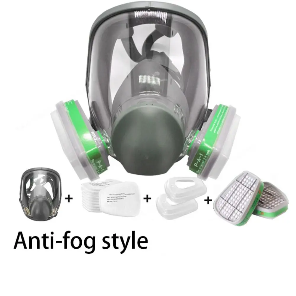 

7 In 1 Set Industrial Mask Large View Silicone Mask Spray Paint Respirator Full Facepiece Dust Filter Full Face Mask