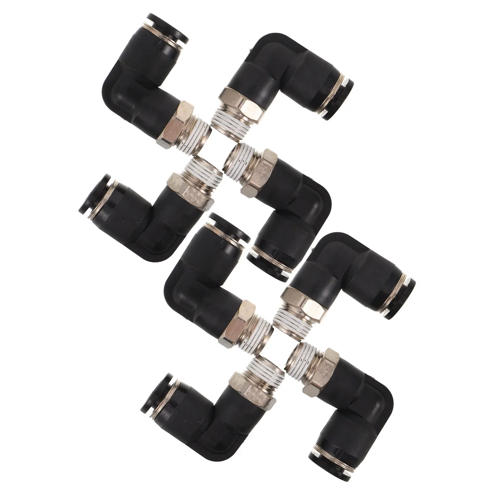 8Pcs Air Quick Connect Fittings Pneumatic Elbow Coupling Push to Connect Design 6Mm Tube Compatible High Durability Leak