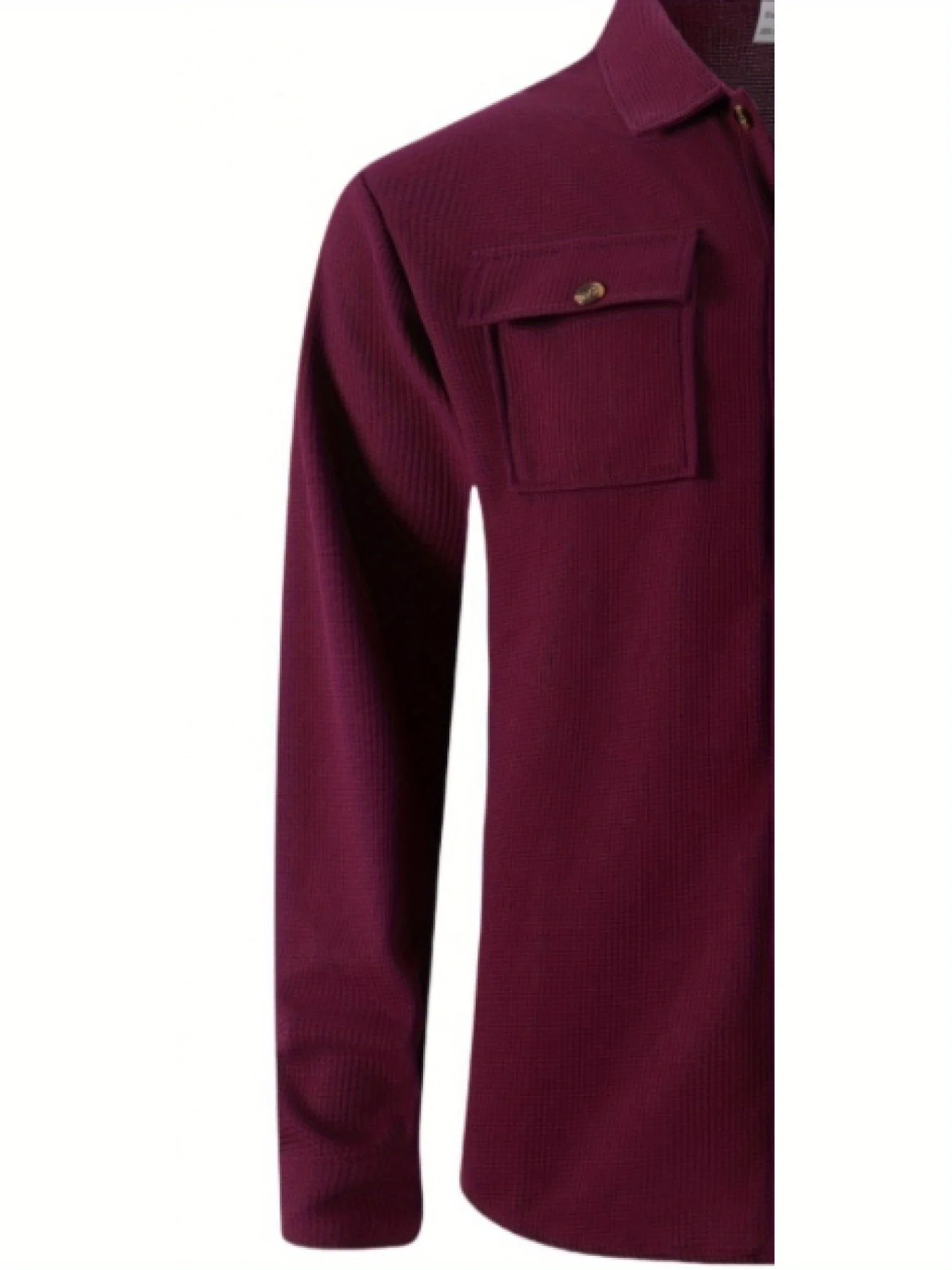 Ensemble deux pièces pantalon gaufré à manches longues, couleur unie, double poche, cardigan boutonné, chemise, nouvelle collection automne