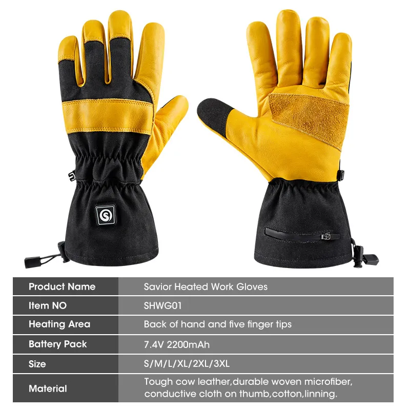 Thermal Work Gloves Winter For Men Waterproof Hand Warmer Grip Safe Industry Woman Leather Protection Construction Heated Gloves