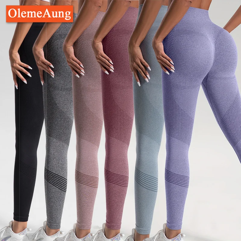 

Бесшовные брюки для фитнеса со снежинками, узкие брюки персикового цвета с высокой талией