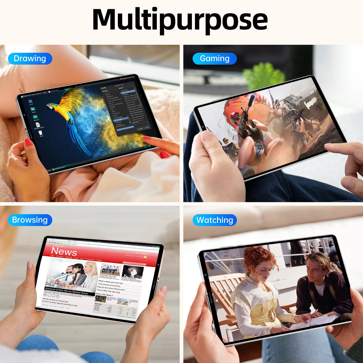 VERYHDSN Tablet Android 12 Global Original Version 5MP 13MP HD Camera Pad 8inch 4GB 64GB 8800mAh Phone Call Smartphone Quad Core