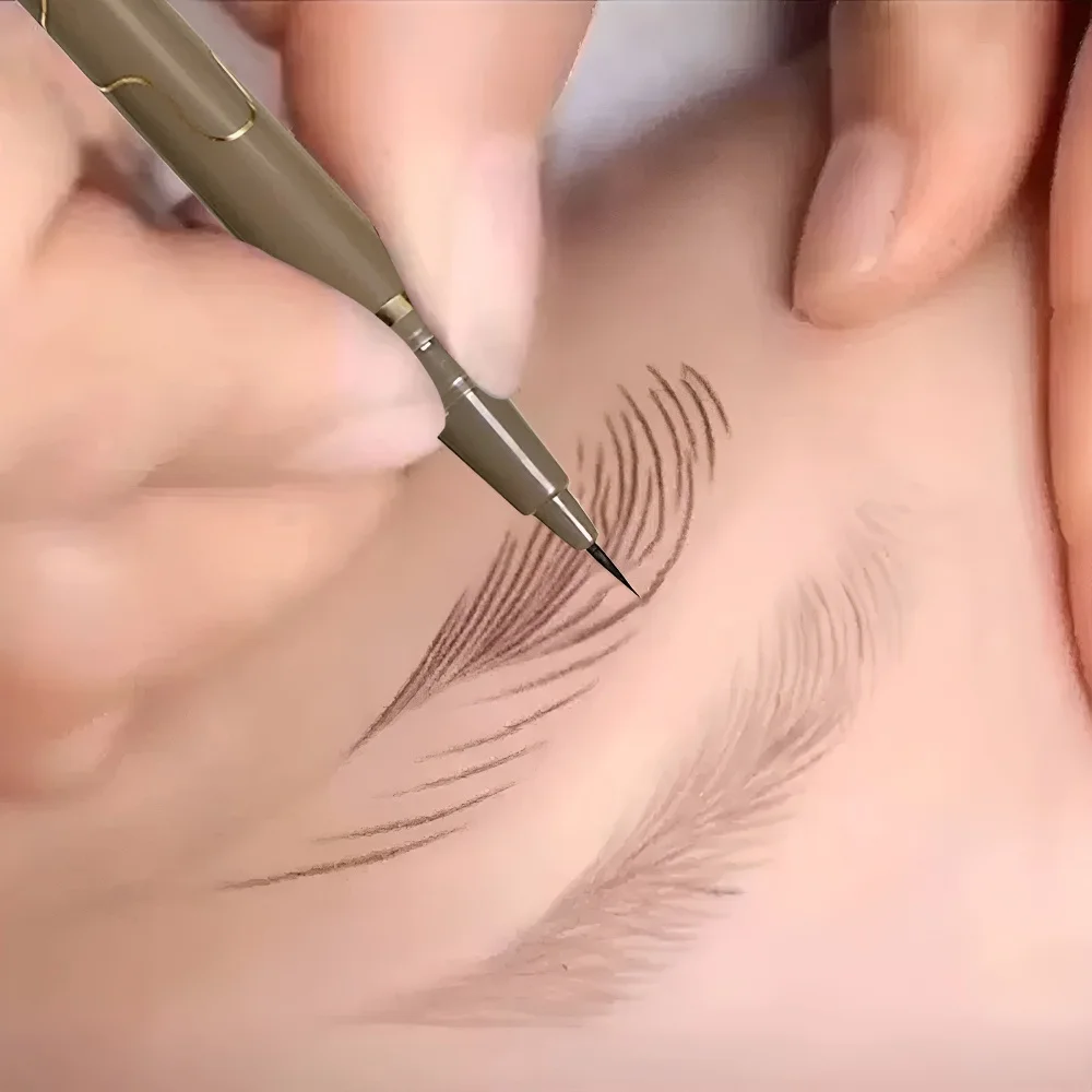 Lápiz de cejas ultrafino de 0,008mm, larga duración, a prueba de manchas, resistente al agua, a prueba de sudor, altamente pigmentado, fácil de aplicar, lápiz delineador de ojos líquido