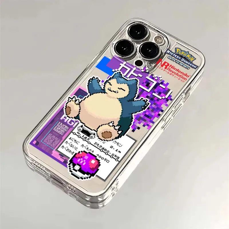 P-Pokemons Anime Cute Phone Case For Apple iPhone 17 16e 16 15 14 13 12 11 Pro Max Plus Mini TPU Soft Transparent