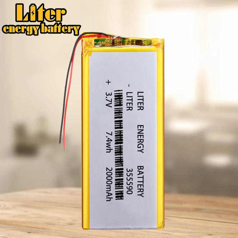 355590   3.7V 2000MAH 375491   Batería de iones de litio de polímero para Bluetooth Notebook Tablet PC iPAQ E-Book Power Bank PDA portátil DVD GPS