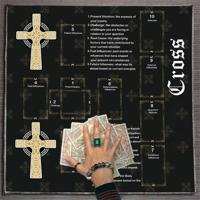 

Artistic Tarots Reading Cloth Durability Velvets Mats Reusable Tarots Mats for Tarots Enthusiasts and Collector