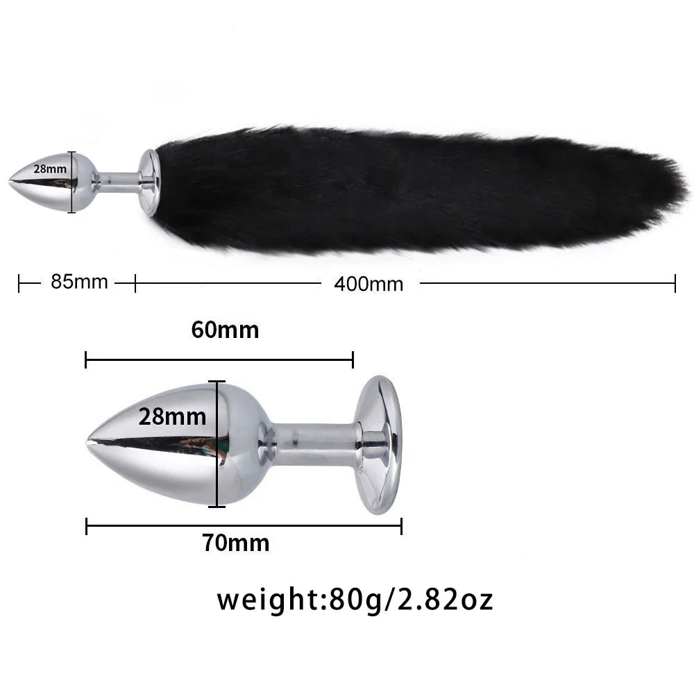 Fox Tail Anal Plug Metal Butt Plug Tail Cat Ears Headbands Bell Collar Mouth Plugs Erotic Cosplay Set Intimate Toys for Couples