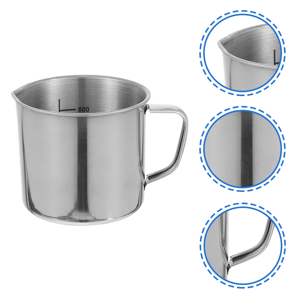 

Experimental Measuring Cup Stainless Steel with Scale Beaker Laboratory Tool Espresso Cups